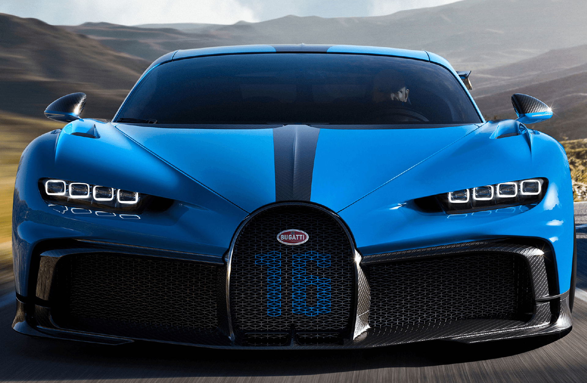 Blue Bugatti Car